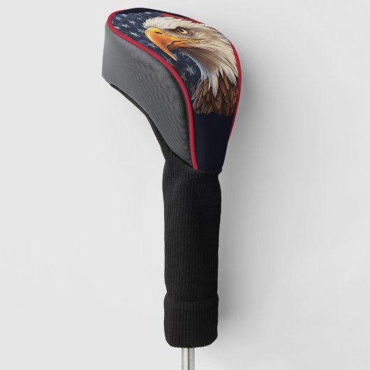 American Flag Bald Eagle Golf Headcover (angewinkelt)