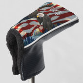 American Flag Bald Eagle Golf Headcover (3/4 Vorderseite)