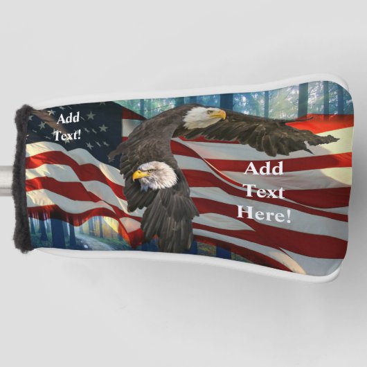American Flag Bald Eagle Golf Headcover (Vorderseite)