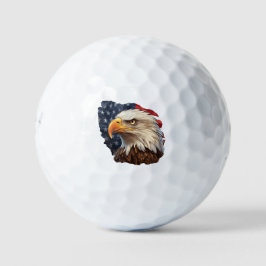 American Flag Bald Eagle Golfball