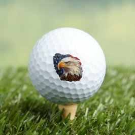 American Flag Bald Eagle Golfball