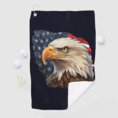 American Flag Bald Eagle Golfhandtuch (Insitu)