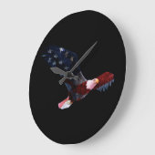 American Flag Bald Eagle Große Wanduhr (Winkel)