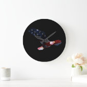 American Flag Bald Eagle Große Wanduhr (Zuhause)