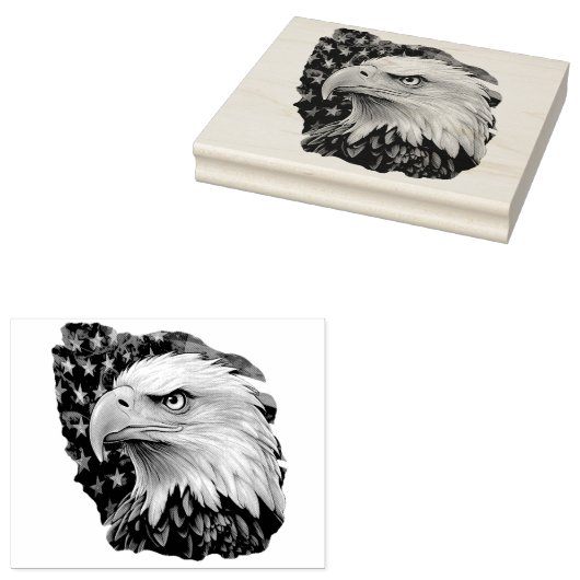 American Flag Bald Eagle Gummistempel (Stempel)