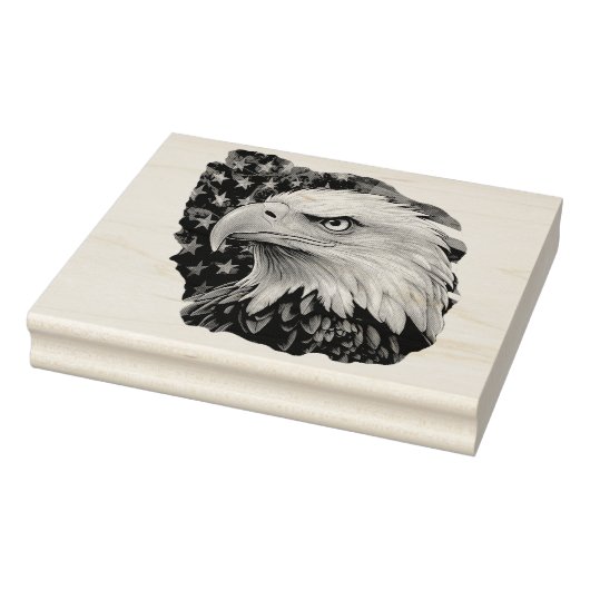American Flag Bald Eagle Gummistempel (Stempel)