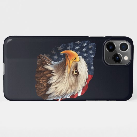American Flag Bald Eagle iPhone Hülle (Rückseite (Horizontal))