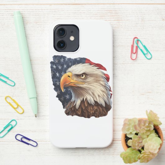 American Flag Bald Eagle iPhone Hülle (Auf dem Schreibtisch)