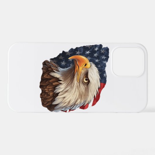 American Flag Bald Eagle iPhone Hülle (Rückseite (Horizontal))
