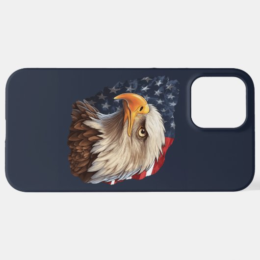 American Flag Bald Eagle iPhone Hülle (Hinten horizontal)