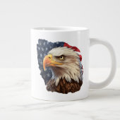 American Flag Bald Eagle Jumbo-Tasse (Rechts)