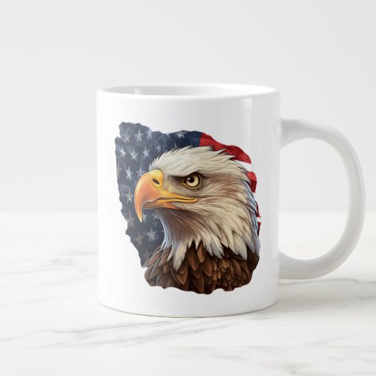 American Flag Bald Eagle Jumbo-Tasse (Rechts)