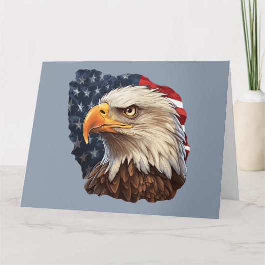 American Flag Bald Eagle Karte (Vorderseite)