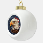 American Flag Bald Eagle Keramik Kugel-Ornament (Rechts)