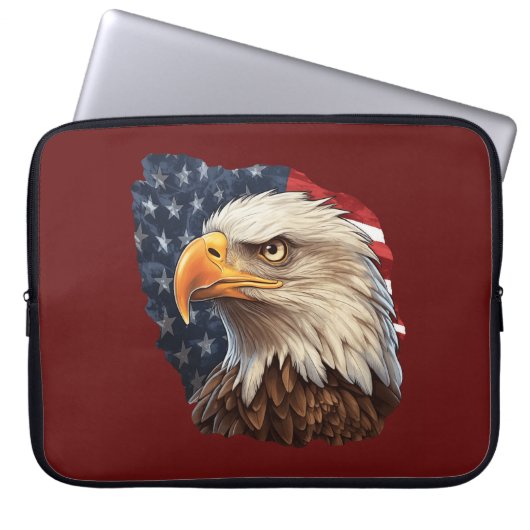 American Flag Bald Eagle Laptopschutzhülle (Vorderseite)