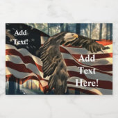 American Flag Bald Eagle Lebensmitteletikett (Einzelnes Label)