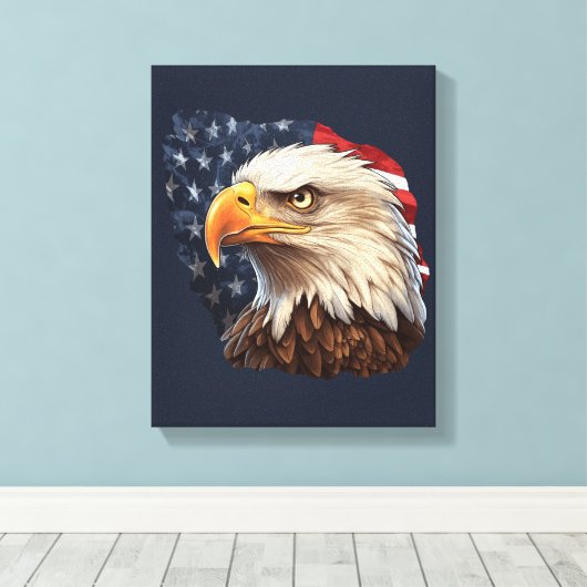 American Flag Bald Eagle Leinwanddruck (Insitu (Holzboden))