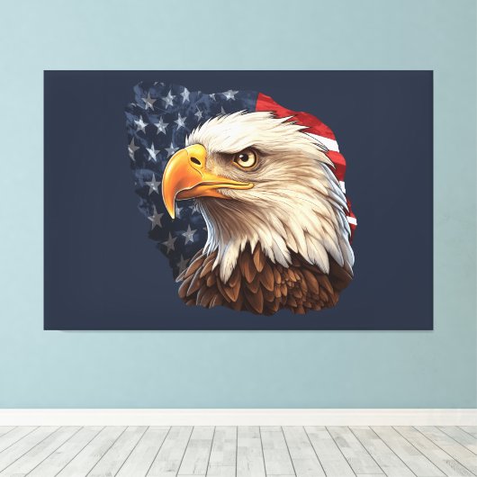 American Flag Bald Eagle Leinwanddruck (Insitu (Holzboden))