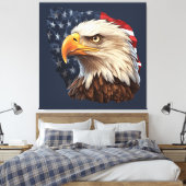 American Flag Bald Eagle Leinwanddruck (Insitu (Schlafzimmer))