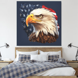 American Flag Bald Eagle Leinwanddruck