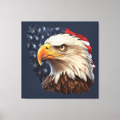 American Flag Bald Eagle Leinwanddruck (Vorderseite)