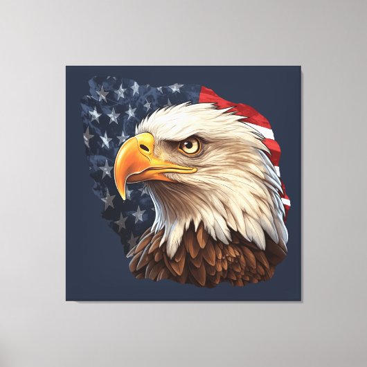 American Flag Bald Eagle Leinwanddruck (Vorderseite)