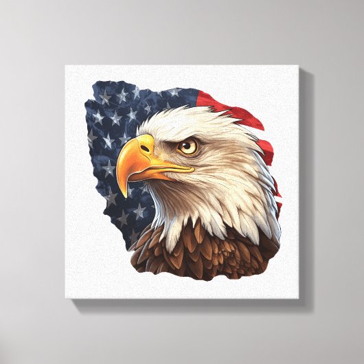 American Flag Bald Eagle Leinwanddruck (Vorderseite)