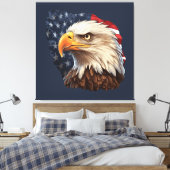 American Flag Bald Eagle Leinwanddruck (Insitu (Schlafzimmer))