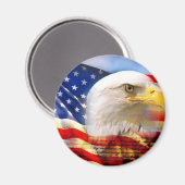 American Flag Bald Eagle Magnet (Vorderseite/Rückseite)