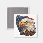 American Flag Bald Eagle Magnet (Vorderseite/Rückseite)