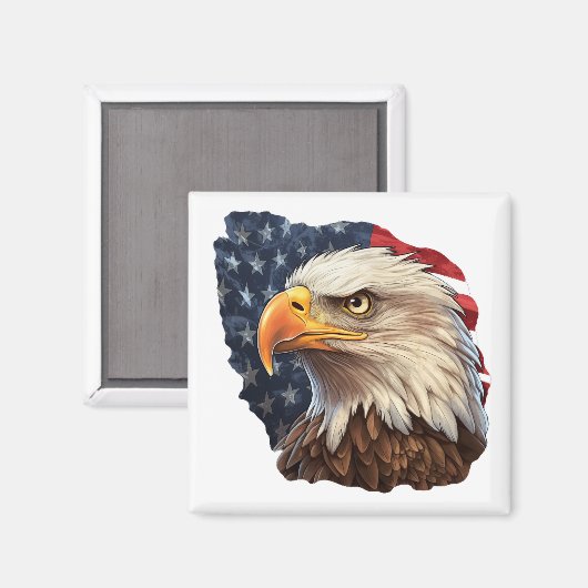 American Flag Bald Eagle Magnet (Vorderseite/Rückseite)