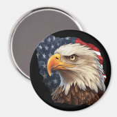 American Flag Bald Eagle Magnet (Vorderseite/Rückseite)