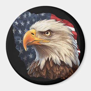 American Flag Bald Eagle Magnet