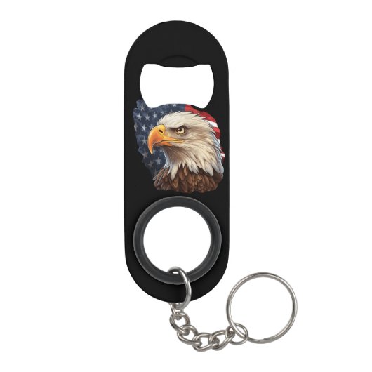 American Flag Bald Eagle Mini Flaschenöffner (Rückseite)