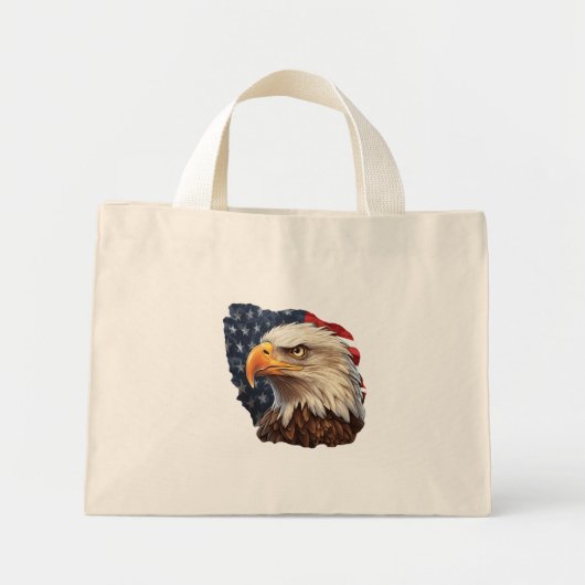American Flag Bald Eagle Mini Stoffbeutel (Vorne)