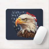 American Flag Bald Eagle Mousepad (Mit Mouse)