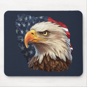 American Flag Bald Eagle Mousepad