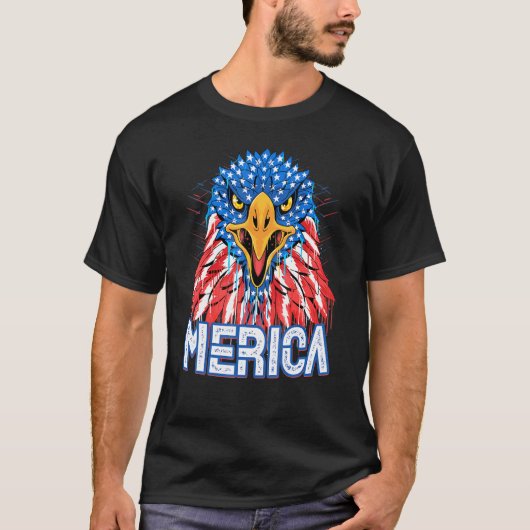 American Flag Bald Eagle Mullet 4. Juli Merica T-Shirt (Vorderseite)