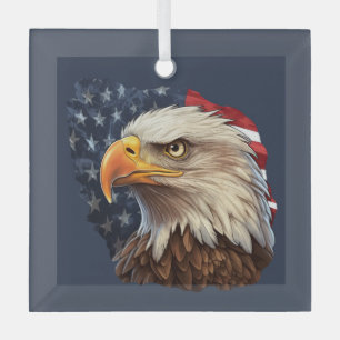 American Flag Bald Eagle Ornament Aus Glas