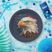 American Flag Bald Eagle Pappteller (Party)