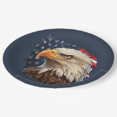 American Flag Bald Eagle Pappteller (Schrägansicht)