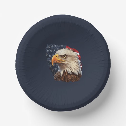 American Flag Bald Eagle Pappteller (Vorderseite)