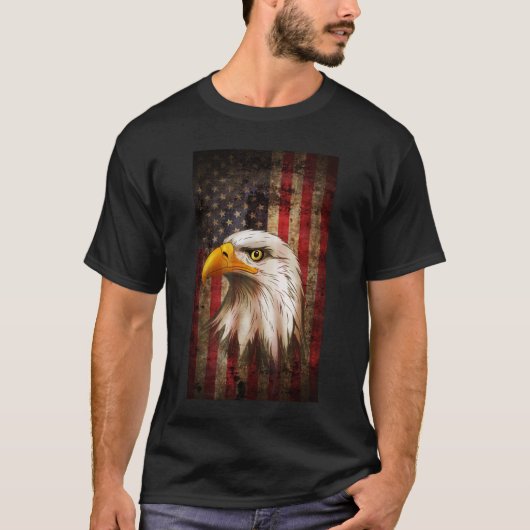 American Flag Bald Eagle Patriotic 4. Juli USA T-Shirt (Vorderseite)