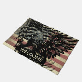 American Flag Bald Eagle Patriotic Door Mat Fußmatte (Schrägansicht)