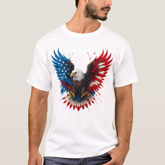 American Flag Bald Eagle Patriotic Eagle T-Shirt (Vorderseite)