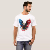 American Flag Bald Eagle Patriotic Eagle T-Shirt (Vorne ganz)