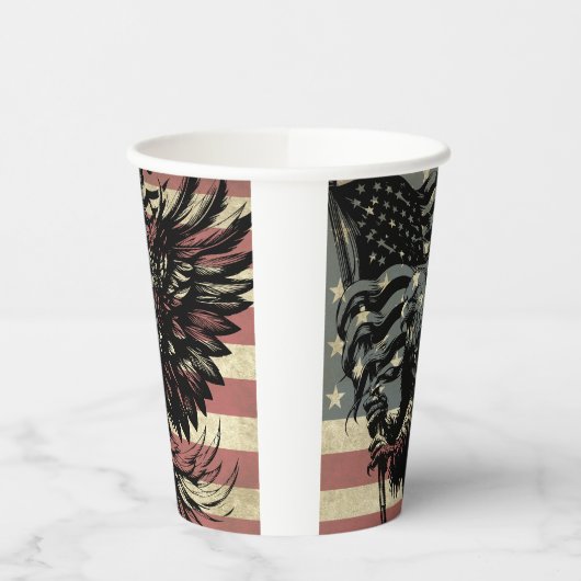 American Flag Bald Eagle Patriotic Pappbecher (Links)