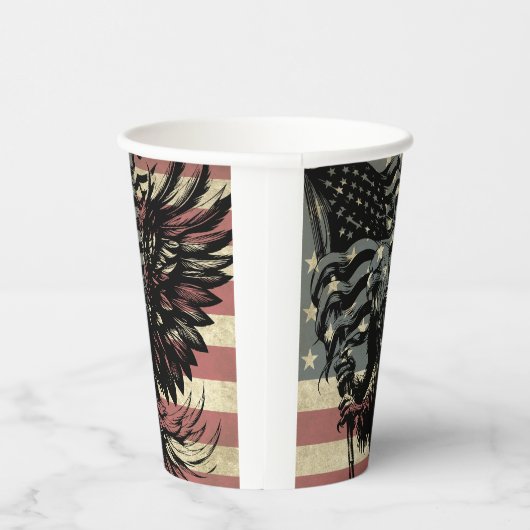 American Flag Bald Eagle Patriotic Pappbecher (Rechts)
