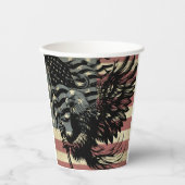 American Flag Bald Eagle Patriotic Pappbecher (Vorderseite)