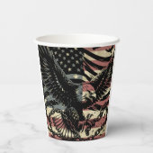 American Flag Bald Eagle Patriotic Pappbecher (Rückseite)